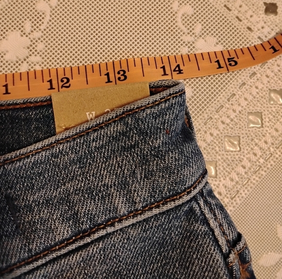 🆕 Madewell Blue Slim Demi Boot Frayed Raw Hem Jeans, Size 27, New - Picture 11 of 14